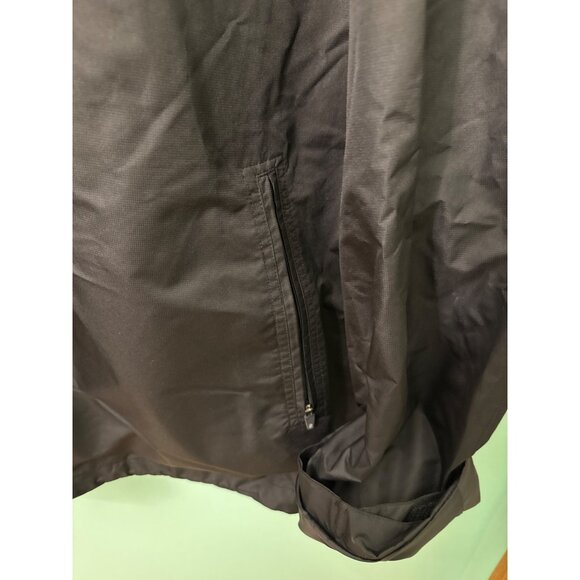 Izod Black Waterproof Hooded Jacket XXLG With Zipper & Snap Closures - Picture 2 of 8